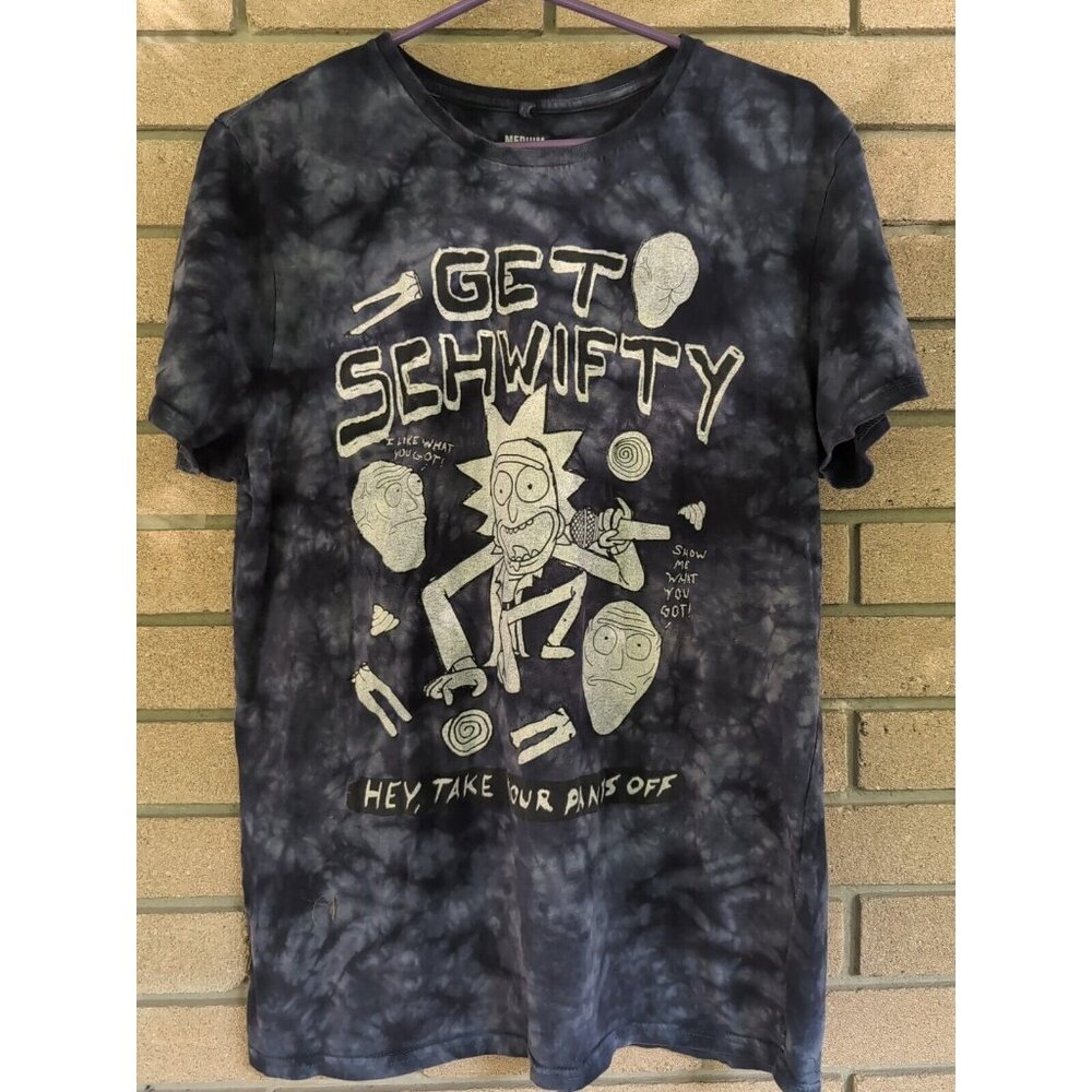 Blue Rick and Morty Adult Swim Tye Dye Get Schwifty T-Shirt Size: Medium